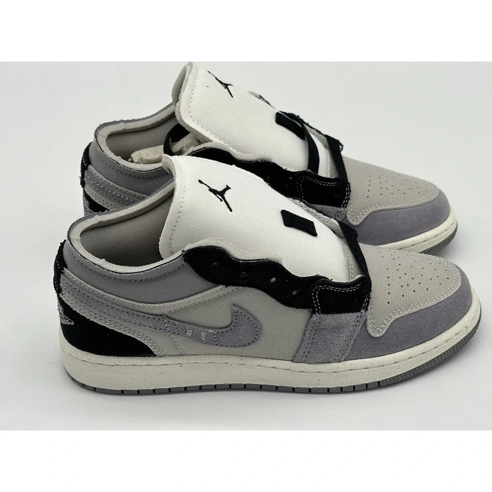 Size 4Y - Nike Air Jordan 1 Low Craft 'Tech Grey' Sneaker FD9088-002 No Box Lid